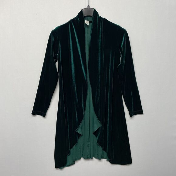 Vintage The Pyramid Collection Velvet Long Cardigan Sweater Size Medium M271 -2 - Picture 15 of 15